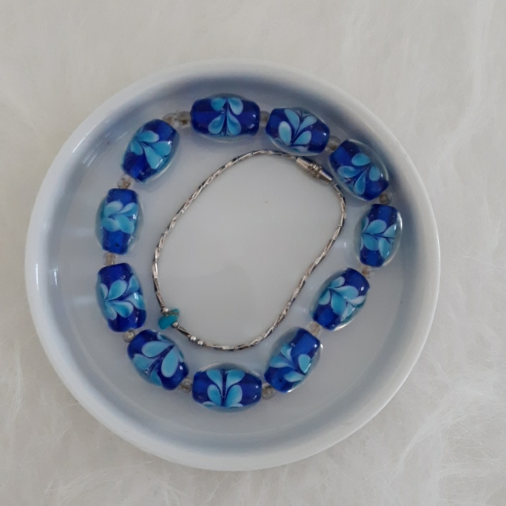 2 Pretty Bracelets 2 Tone Blue and Turquoise